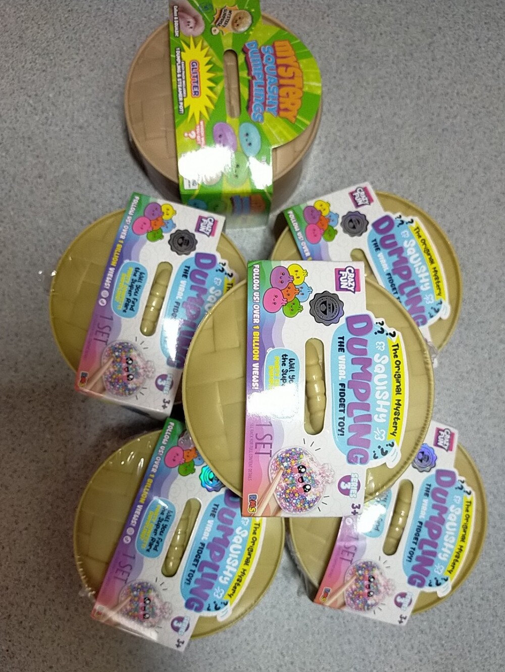 total 6 5 RMS Squishy Dumpling Series 3 Mystery Viral PARTY CONFETTi Edition + 1